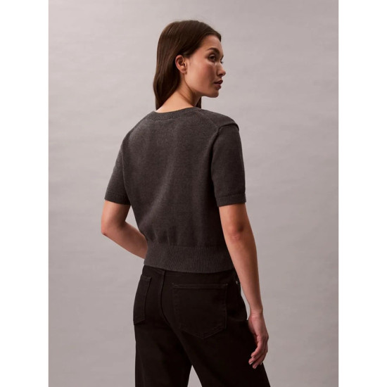 Calvin Klein Γυναικεία πλεκτή μπλούζα Monologo Cropped Jumper